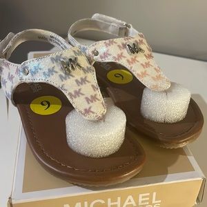 NWT Rainbow Glitter MK sandal for toddler girl in size 9